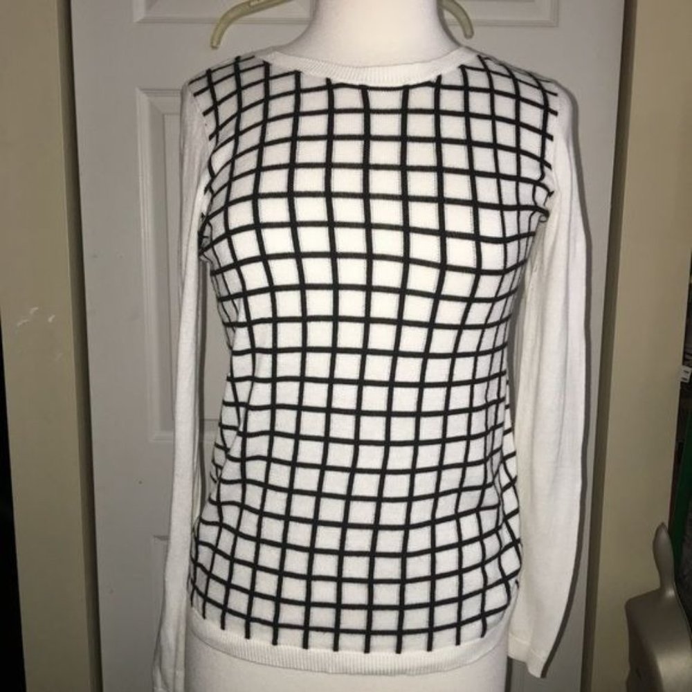 Ann Taylor Small white navy thin sweater